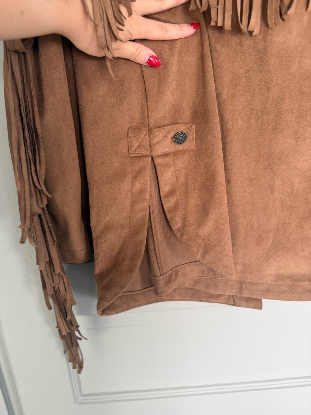 We The Free Fringe Out Vegan Suede Jacket L - Picture 9 of 15